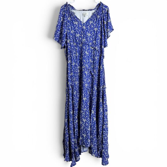 brass & rowe Dresses & Skirts - blue floral maxi dress xl cottagecore prairie boho flowy romantic whimsical chic